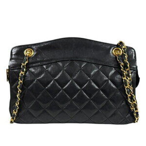 Chanel Matelasse Shoulder Bag Black Lambskin